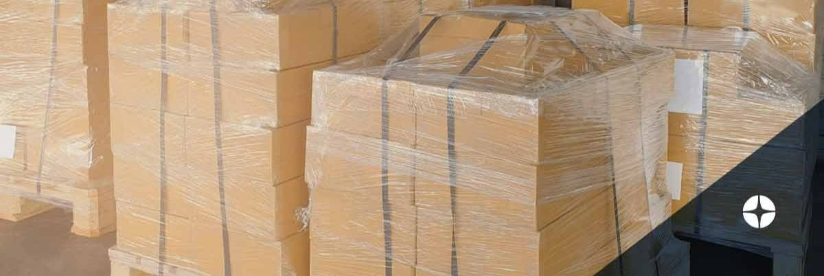 A set of pallets and the Datalogic logo