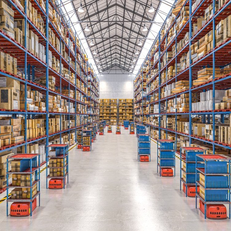 A warehouse floor