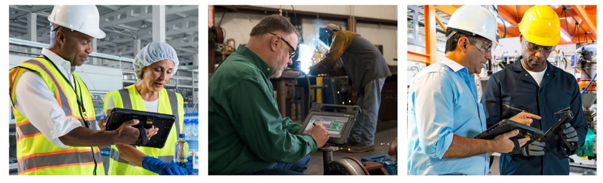 People utilising rugged tablets