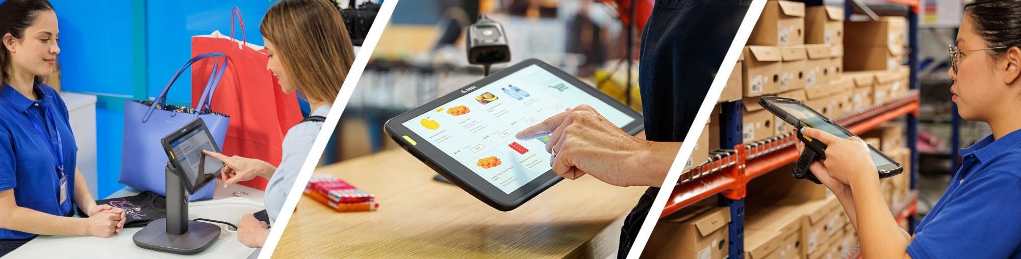 Workers using rugged tablets