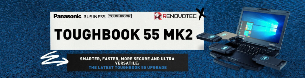 A graphic displaying information about the Panasonic Toughbook 55 MK2