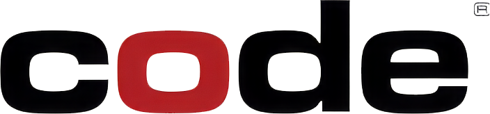 The logo for code