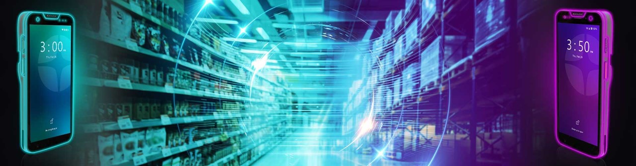 Two memor devices against a retail background