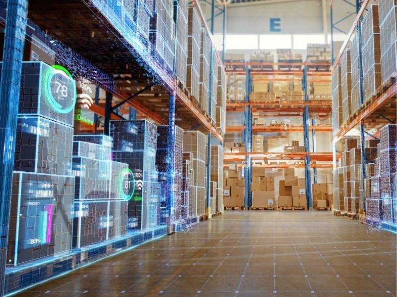 Wireless technology displays in a warehouse