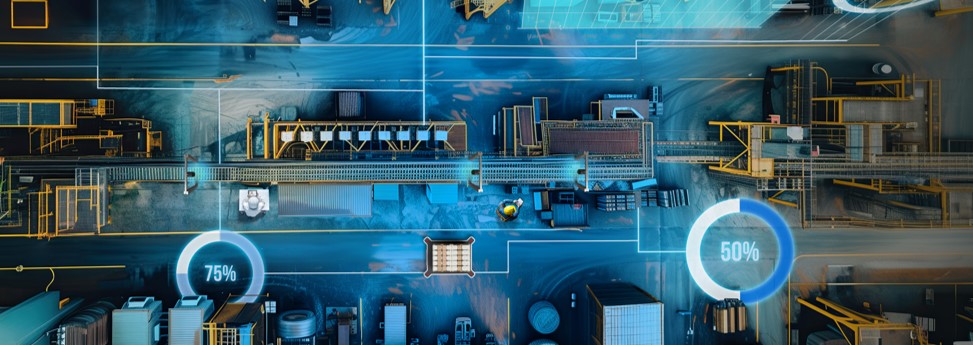 A manufacturing facility from birds-eye view